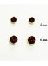 Garnet Stud Earrings by KRAMIKE • 18K Gold-Plated with Elegant Deep Red Cz Stone • Everyday Jewelry • Minimalist Bezel Setting Studs • KE077
