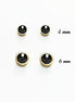 Gold Black Stud Earrings by KRAMIKE • 18K Gold-Plated Bezel Set • Elegant Timeless Minimalist Design Jewelry • Perfect Gift for Her • KE367