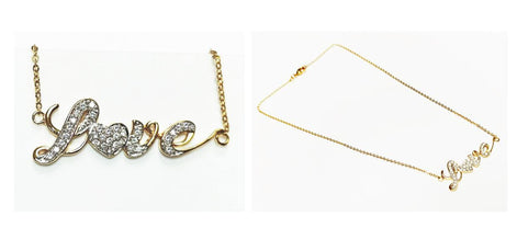 Gold Love Script Necklace, Romantic Gold-Plated Chain with Diamond Cz, Perfect Gift for Valentine's or Anniversary, for Girlfriend or Wife