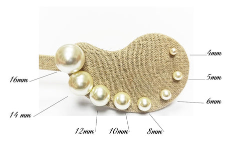 Classic Pearl Stud Earrings, gold Studs, 4, 5, 6, 7, 8, 10, 12, 14 or 16 mm, Ideal for Wedding or Everyday Wear
