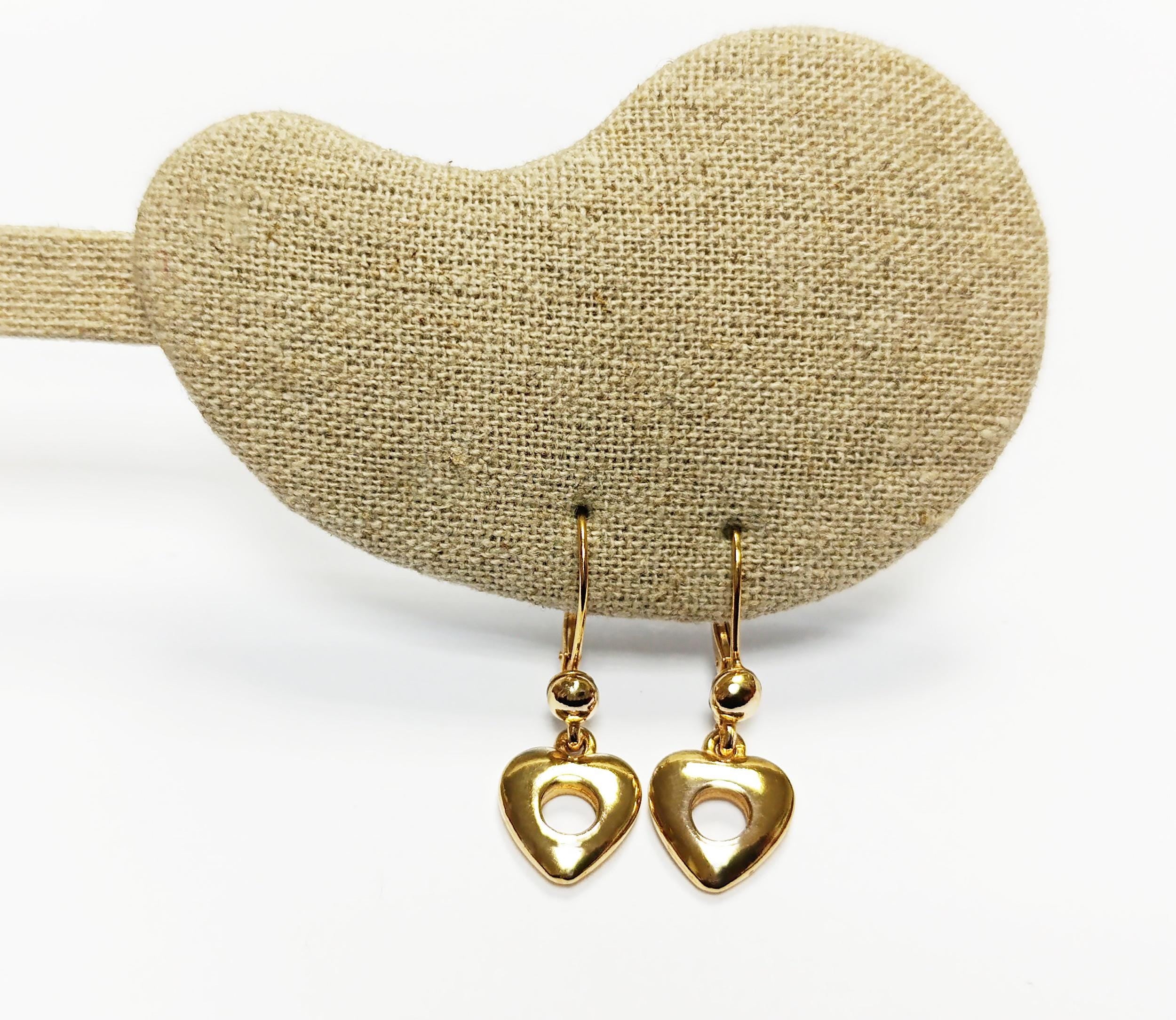 Gold Heart Donut Drop Earrings by KRAMIKE • 18K Gold-Plated • Timeless Love Jewelry for a Chic Look • Romantic Lovely Gift for Her • KR519