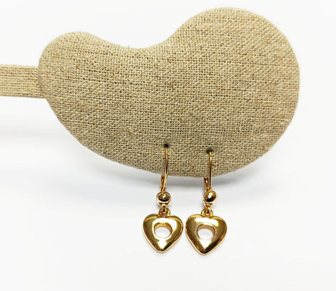 Gold Heart Donut Drop Earrings by KRAMIKE • 18K Gold-Plated • Timeless Love Jewelry for a Chic Look • Romantic Lovely Gift for Her • KR519