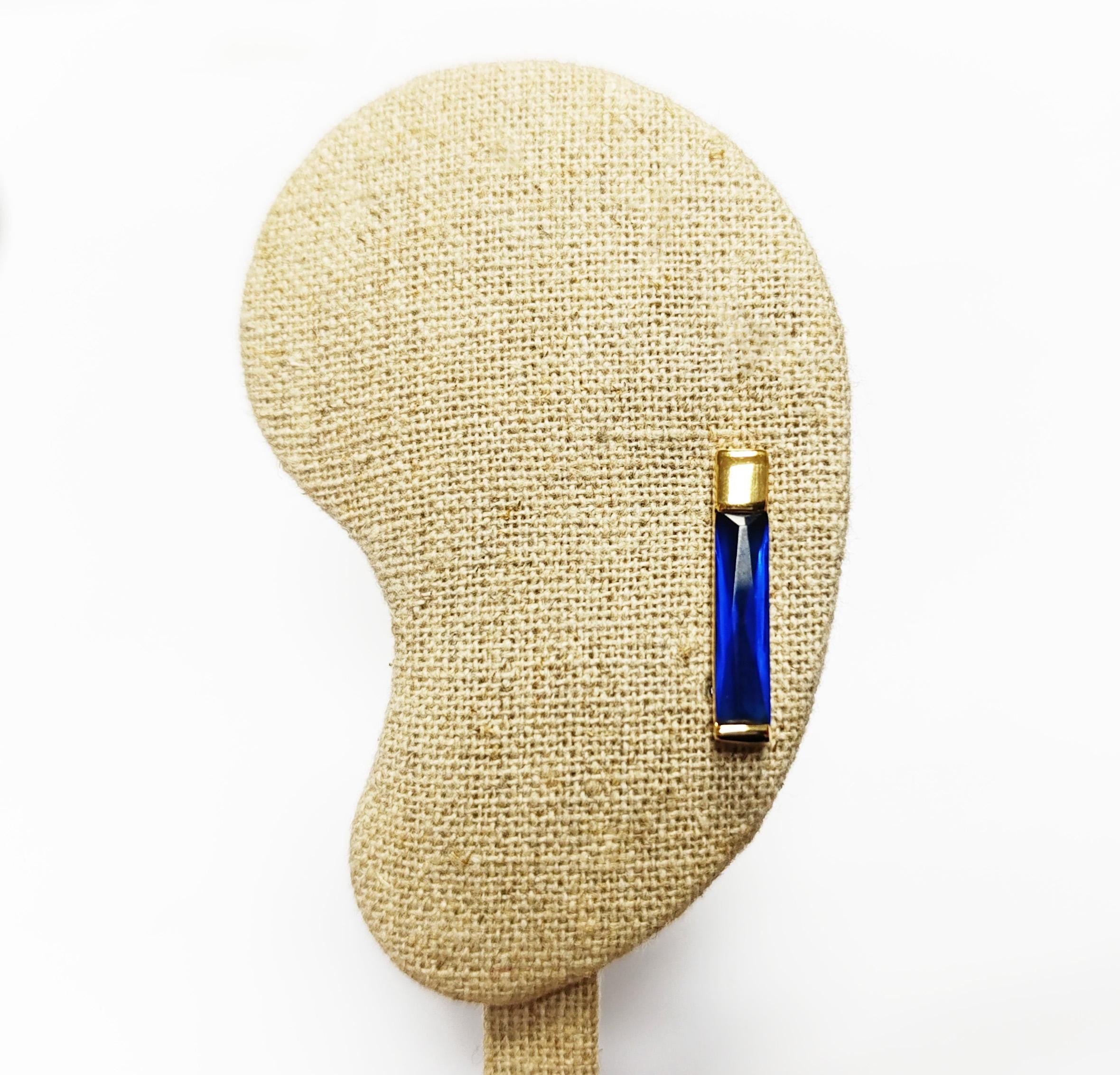 LONG Stone Earrings • Gold Plated 18K •Blue, Purple, White, Olive or Orange Color Cz Studs • Minimalist Timeless Jewelry. RECTANGLE earrings