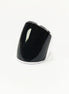 Sterling Silver Black Onyx Cuff Ring • Wide Band Statement Jewelry