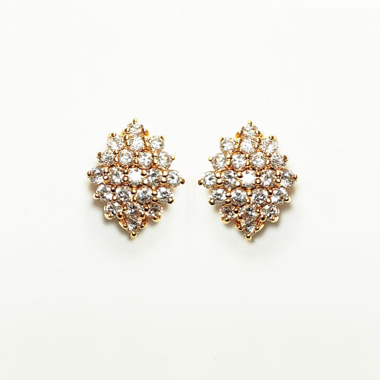 Radiant Cz Diamond Studs Cluster Earrings • 18K Gold Plated • Perfect Gift for Her • Statement Ideal Jewelry for Wedding or Special Occasion