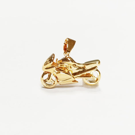 Motorcycle Pendant, 18K gold-plated Modern Motorbike Necklace Charm, Sport Super-bike Fanatics Motorcyclist Jewelry Racing Moto Biker Gifts
