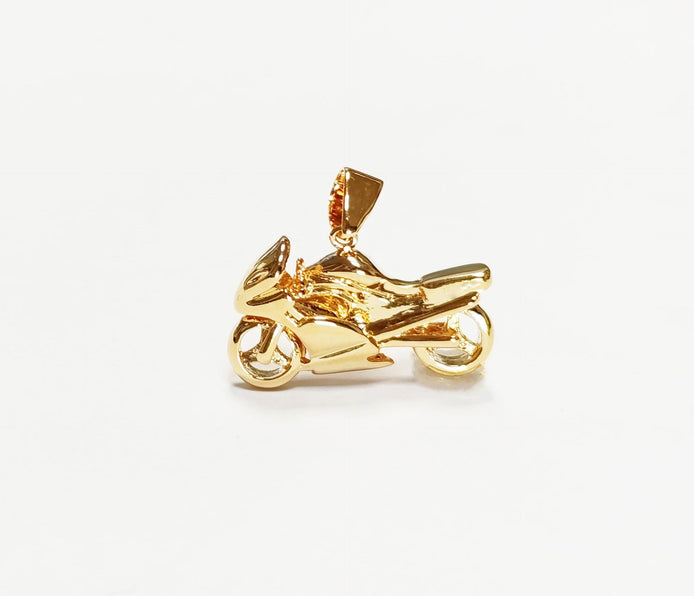 Motorcycle Pendant, 18K gold-plated Modern Motorbike Necklace Charm, Sport Super-bike Fanatics Motorcyclist Jewelry Racing Moto Biker Gifts