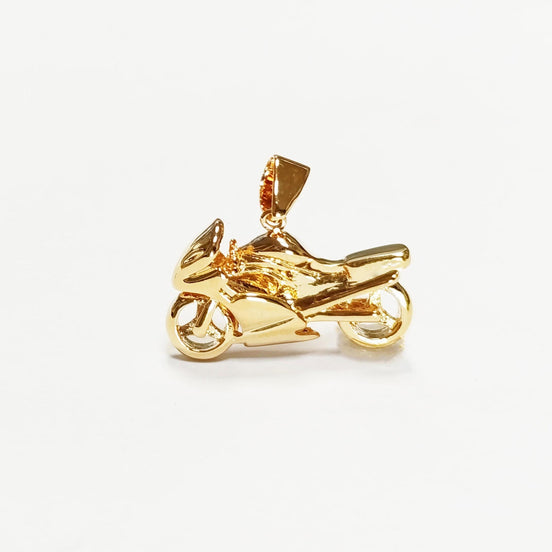 Motorcycle Pendant, 18K gold-plated Modern Motorbike Necklace Charm, Sport Super-bike Fanatics Motorcyclist Jewelry Racing Moto Biker Gifts