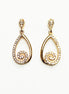 Gold Spiral Teardrop Earrings by KRAMIKE • Luxe Diamond Cz Detailing • Perfect for Glam Nights Out or Bridal Jewelry • Elegant Gift for Her