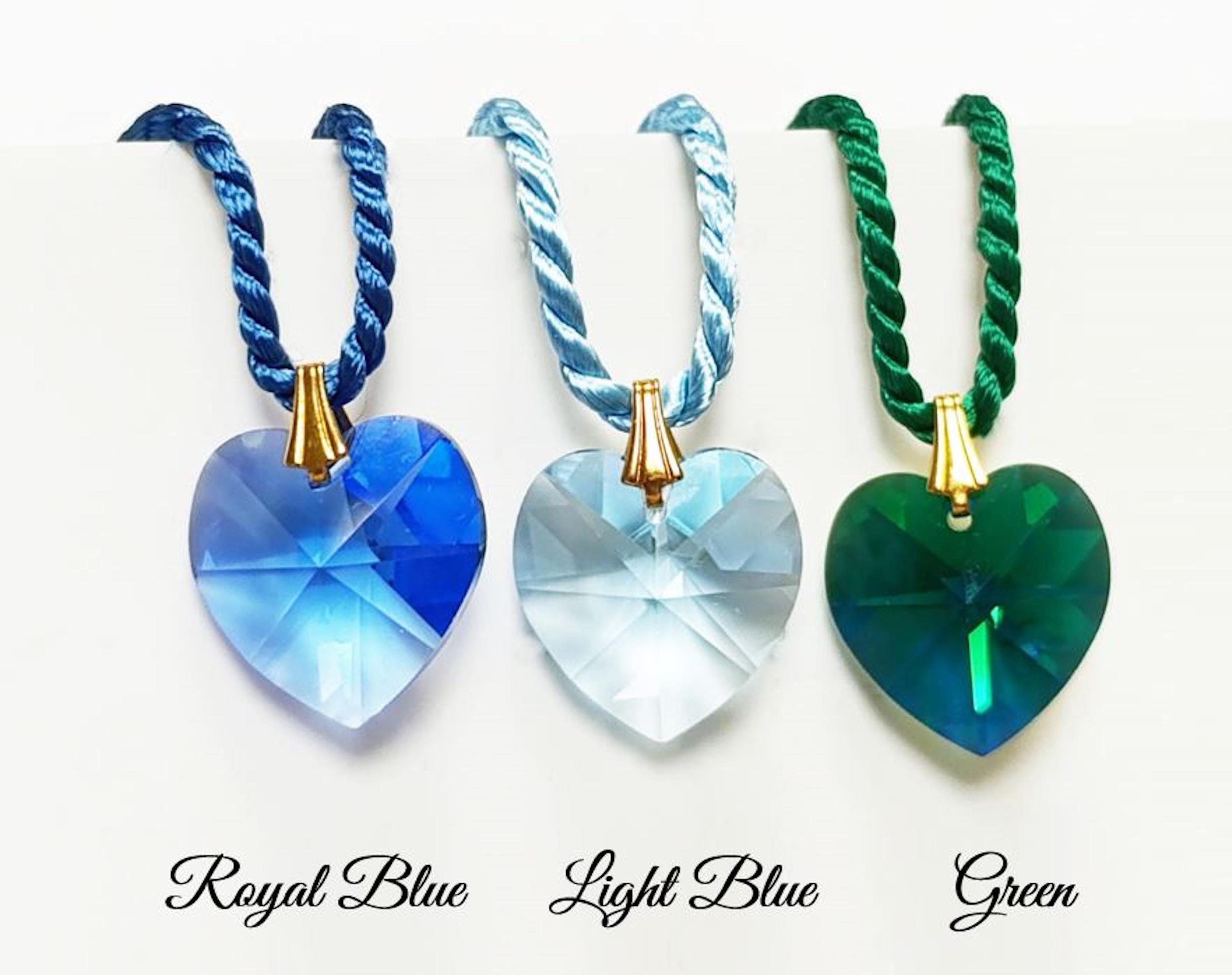 Swarovski Crystal Color Heart Necklace • 18K Gold Plated • Various Colors • Braided Colour Rope Necklace • Love Jewelry • Gift for Her