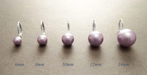 Purple Shell Pearl Drop Earrings • Sterling Silver Leverback