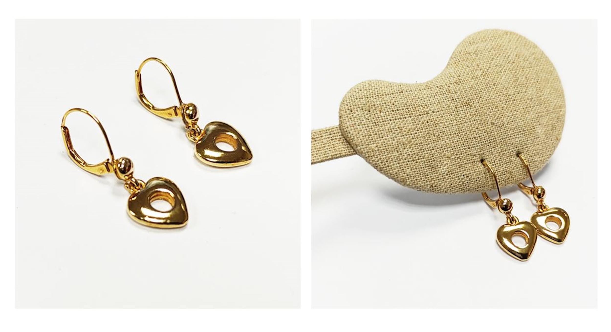 Gold Heart Donut Drop Earrings by KRAMIKE • 18K Gold-Plated • Timeless Love Jewelry for a Chic Look • Romantic Lovely Gift for Her • KR519