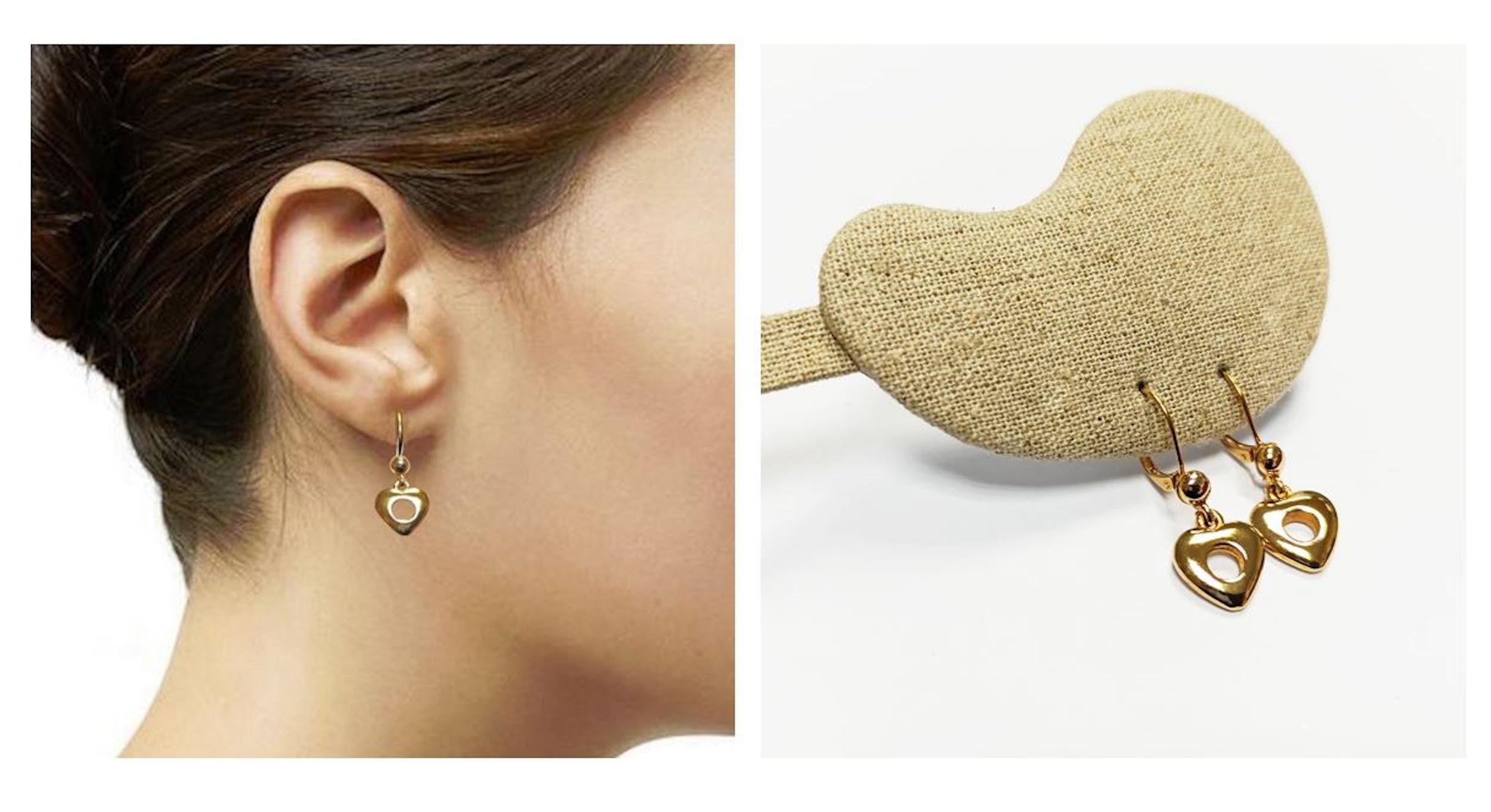 Gold Heart Donut Drop Earrings by KRAMIKE • 18K Gold-Plated • Timeless Love Jewelry for a Chic Look • Romantic Lovely Gift for Her • KR519
