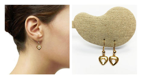 Gold Heart Donut Drop Earrings by KRAMIKE • 18K Gold-Plated • Timeless Love Jewelry for a Chic Look • Romantic Lovely Gift for Her • KR519