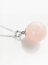 Pendentif boule en quartz rose, argent 925, collier pierre rose originale, cadeau pierre de naissance