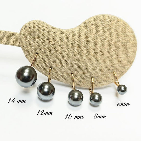Classic Gray Pearl Drop Earrings by KRAMIKE • Timeless Gold-Plated lever back 6 to 18mm Pearls • Ideal for Weddings or Everyday Wear •KE050