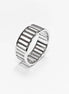 Bague Argent 925 large avec un motif géométrique rectangulaire en filigrane, Bijou joli et design.