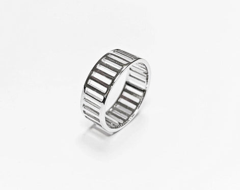 Bague Argent 925 large avec un motif géométrique rectangulaire en filigrane, Bijou joli et design.