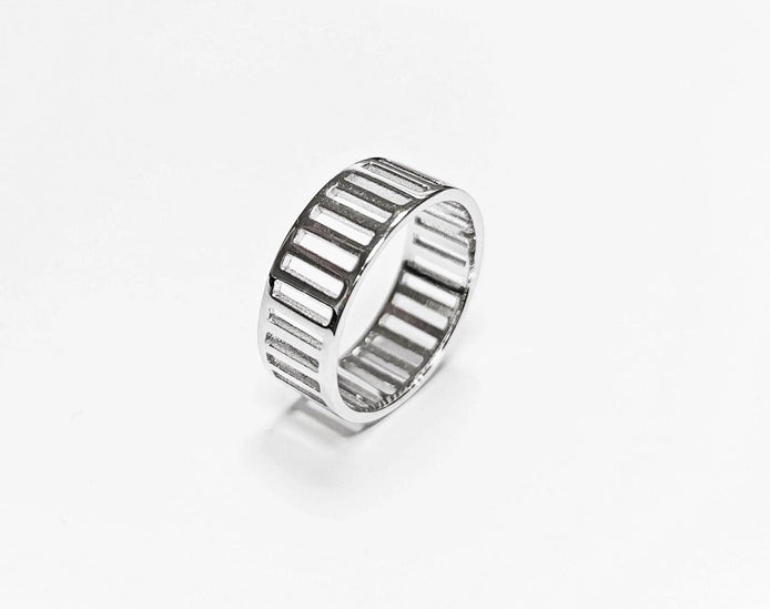 Bague Argent 925 large avec un motif géométrique rectangulaire en filigrane, Bijou joli et design.