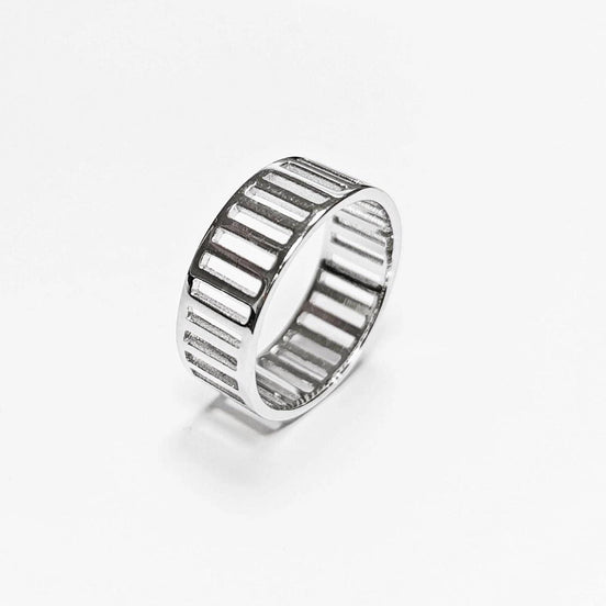 Bague Argent 925 large avec un motif géométrique rectangulaire en filigrane, Bijou joli et design.