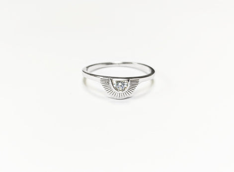 Sunburst Diamond Ring by KRAMIKE • Sterling Silver • Radiant Sun Design • Minimalist Everyday Jewelry • Anniversary Gift for Her • KR235