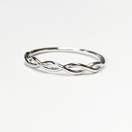Petite alliance en Argent 925, bague entrelacée, bijou joli et fin.