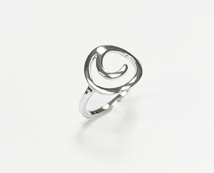 Petite bague argent forme ronde en petite spirale