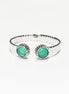 Bague Argent ouverte pierre verte