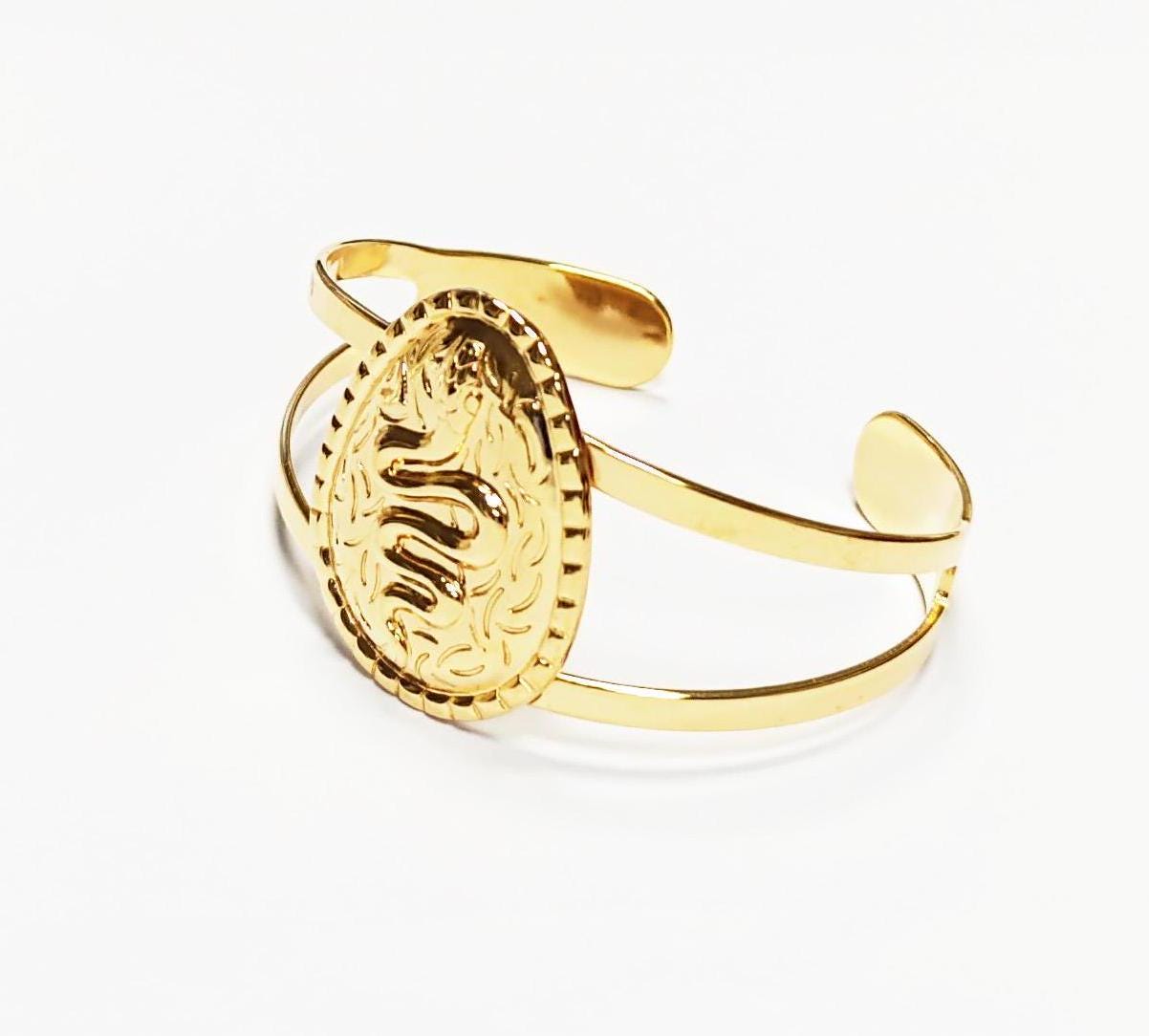 Gold Snake Cuff Bracelet • 18K Gold Plated Open Bangle • Native-Inspired Powerful Serpent Symbol of Fertility & Rebirth Jewelry • Women Gift
