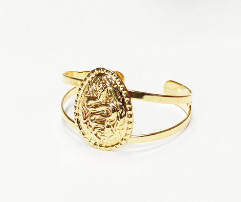 Gold Snake Cuff Bracelet • 18K Gold Plated Open Bangle • Native-Inspired Powerful Serpent Symbol of Fertility & Rebirth Jewelry • Women Gift