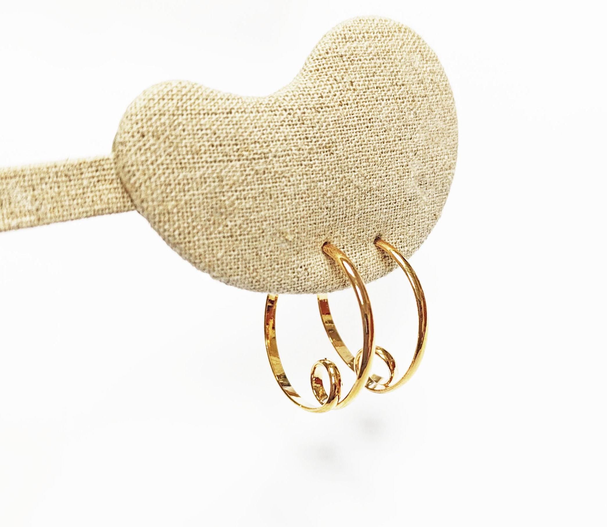Gold Spiral Hoop Earrings • 18K Gold Plated Open Twisted Swirl Round Circle Stud Hoops • Looping Coil Scroll Loop Jewelry • Gift for Her