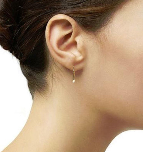 Textured Square Hoop Earrings • 18K Gold-Plated Geometric Hoops • Lightweight Modern Jewelry