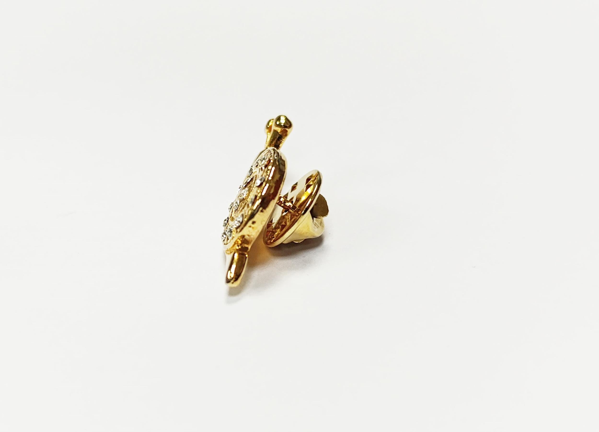Gold Snail Pin • Gilding Fine Gold & Crystal Brooch • Accessory for Jacket, Bags or Lapel • Symbol of Patience, Protection, and Knowledge