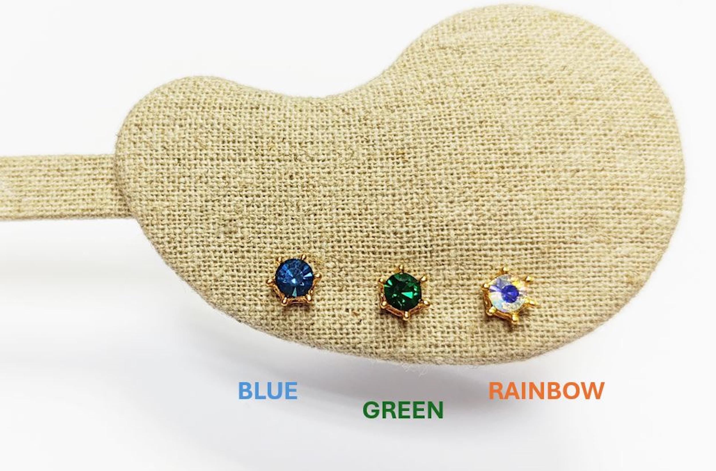 Emerald Stud Earrings by KRAMIKE • 18K Gold-Plated with Emerald Green Color Cz Stone • Everyday Jewelry • Minimalist 6-Prong Studs • KE037