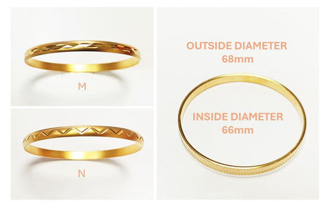 Bangle Bracelet 18K Gold Plated. Closed Round Rigid Cuff Bracelet • Stackable14 Different Models Geometric Textured Stacking Bangles