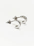 Sterling Silver Small Open Studs Hoop Earrings with Cubic Zirconia Stones