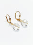 Crystal Balls Earrings • 18K Gold Plated Lever Back Hooks and Dangle Faceted Ball Beads • Minimalist Everyday Jewelry for Women • Bold Gift