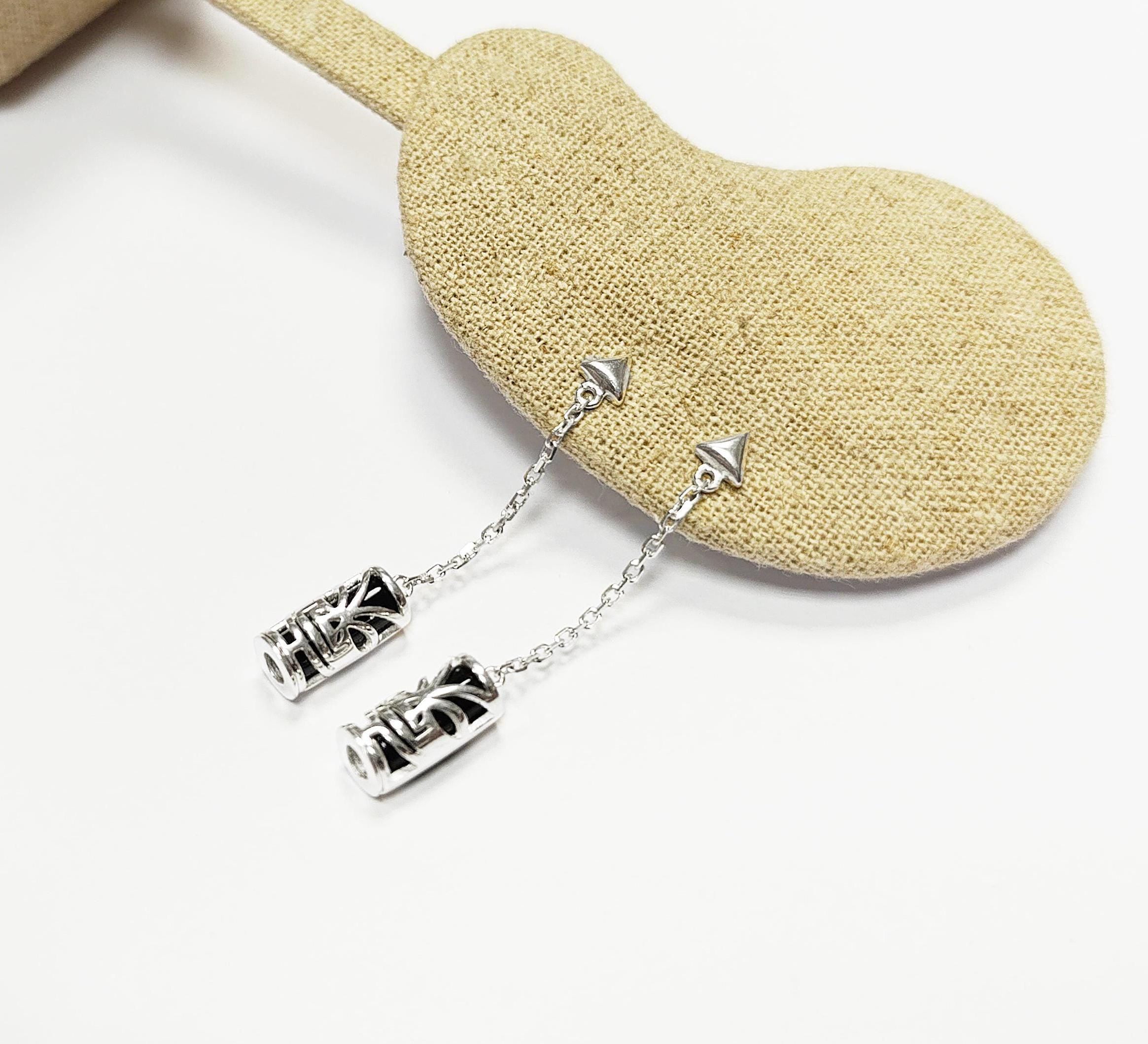 Drop Tiki Earrings 925• Sterling Silver Tribal Totem Dangle Earrings • Exotic Polynesian-Inspired Engraved Theme Jewelry • For Women & Men