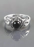Art Deco Black Onyx Stone Ring, Sterling Silver, Waves Infinity Marcasites Ring, Round Onyx, Antique Retro Inspired Stone Jewelry