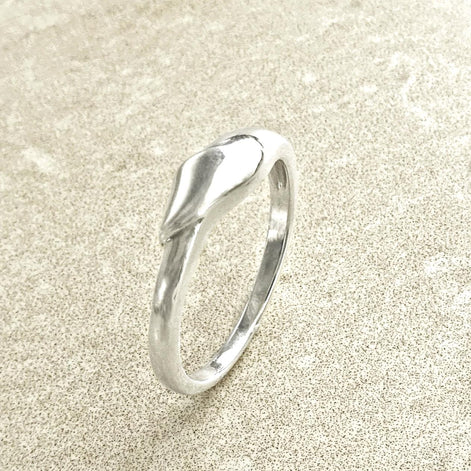 Une bague en argent massif 925 avec un anneau lisse et arrondi et un motif incurvé en relief sur la face. La bague a une finition polie, reflétant la lumière. La bague est un anneau style alliance. Vu sur le côté.
KRAMIKE est une marque de Bijoux de très bonne qualité avec un service clients au TOP.
Le meilleur du local : fait main, durable. Boutique fiable, milliers d'avis.