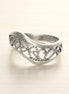 Oxidized Sterling Silver Filigree Ring, Boho Lace Design, Band Silver Jewelry