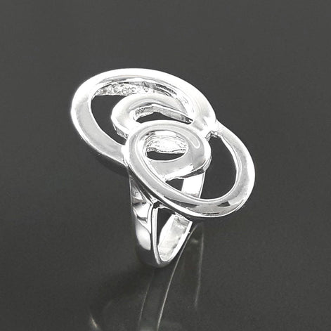 Sterling Silver Infinity Ring, Modern Minimalist Graphic Curl Jewelry
