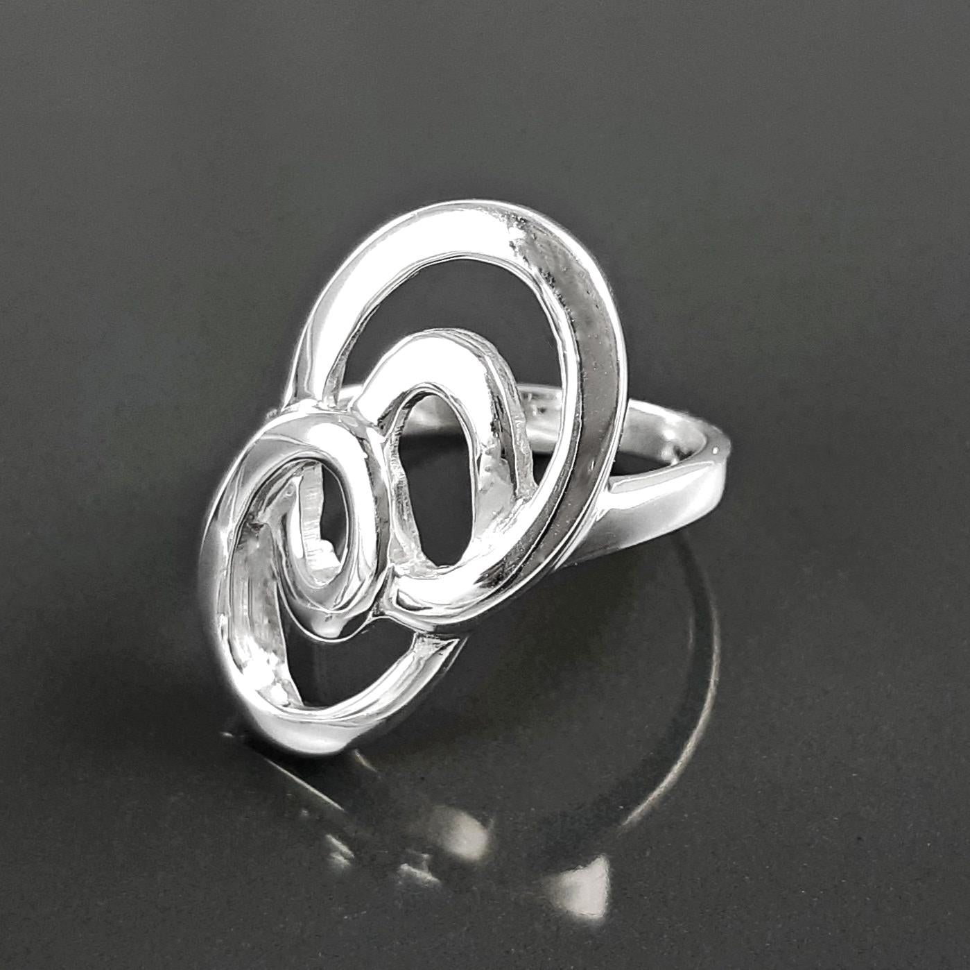 Sterling Silver Infinity Ring, Modern Minimalist Graphic Curl Jewelry