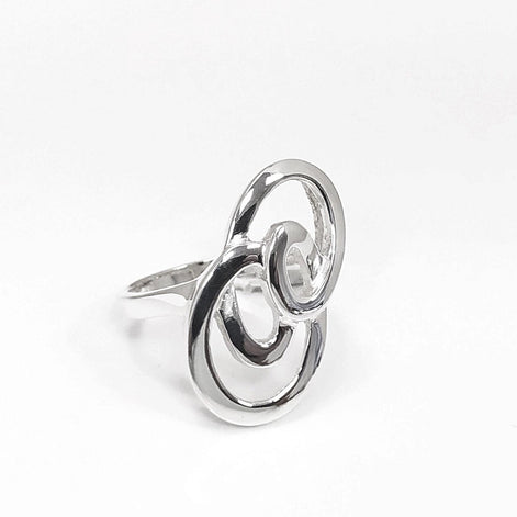 Sterling Silver Infinity Ring, Modern Minimalist Graphic Curl Jewelry