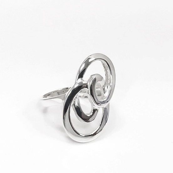 Sterling Silver Infinity Ring, Modern Minimalist Graphic Curl Jewelry