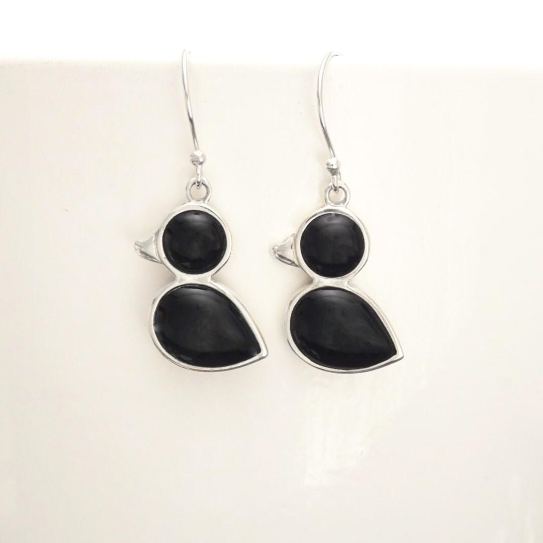 Birdy Pendant - Sterling Silver, Bird Pendant, Duck, Black Onyx, Dainty Jewelry, Dainty Pendant, Cute Necklace, Kawaii, Animals Jewelry