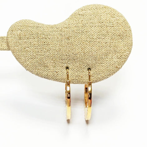 Textured Crescent Hoop Earrings • 18K Gold Plated Diamond-Cut Geometric Hoops