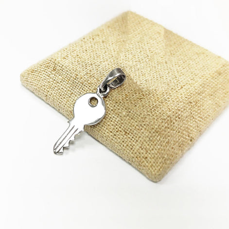 Modern KEY Pendant - Sterling Silver - Love KEY - Small jewelry, Promise Love symbol, Silver Key Charm, Silver Tiny Key Pendant