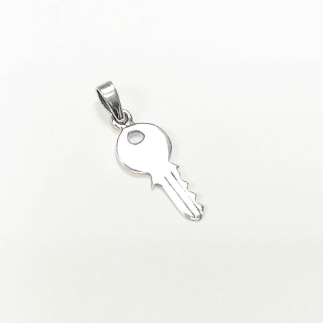 Modern KEY Pendant - Sterling Silver - Love KEY - Small jewelry, Promise Love symbol, Silver Key Charm, Silver Tiny Key Pendant