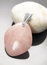 Genuine Oval Quartz PENDANT, Sterling Silver and Natural Rose Quartz Pendant, Veined Pink Stone, Gemstone Birthstone, Stunning Quartz.
